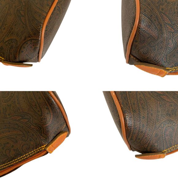 Pierre Balmain Vintage Dome Satchel Brown Paisley Printed Leather Handbag - Picture 11 of 14